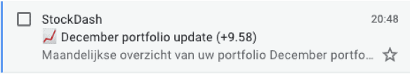 Maandelijkse mail update